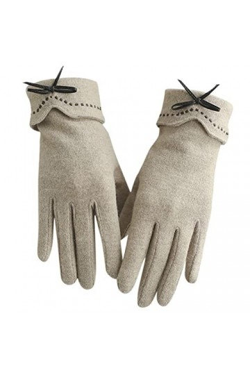 GLUXIT Hiver Femmes écran Tactile Garder au Chaud épaissir Double Couche Gants élégant Doux Lecteur Cyclisme Mitaines