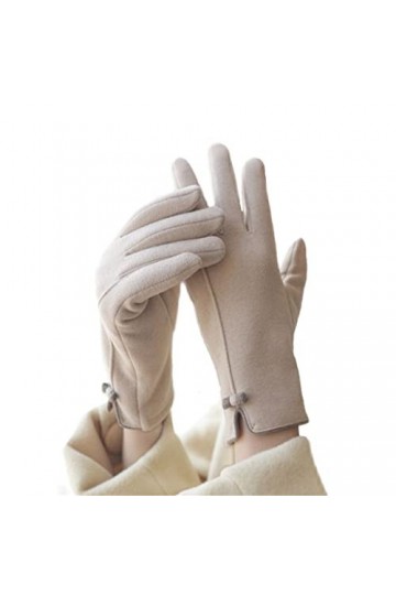 GLUXIT Hiver Femmes Garder Au Chaud Écran Tactile Plus Velours À Lintérieur Épaissir Élégant Simple Vélo Drive Solide Doux M