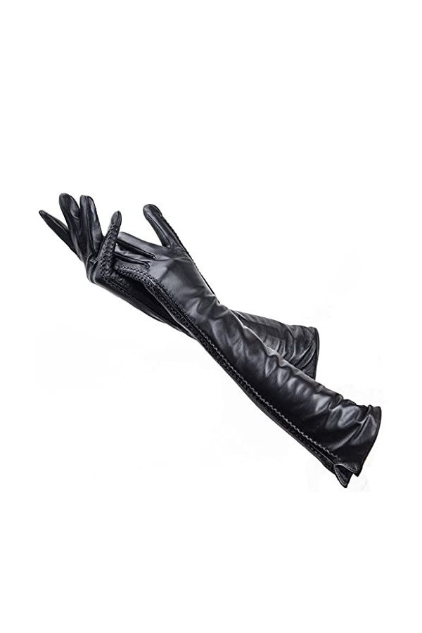 WAAZI Gants en Cuir de 50 cm de Long, Gants en Cuir for Femmes, Gants dhiver for Femmes de Protection Contre Le Froid Color