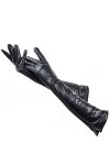 WAAZI Gants en Cuir de 50 cm de Long, Gants en Cuir for Femmes, Gants dhiver for Femmes de Protection Contre Le Froid Color