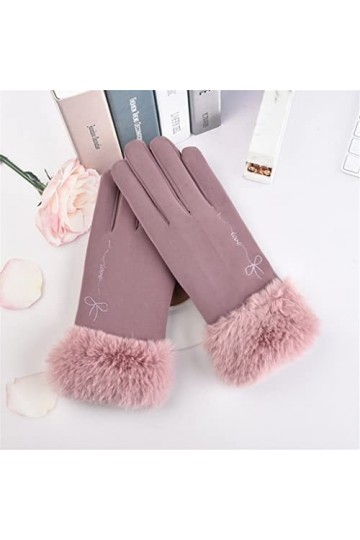 GLUXIT Hiver Femmes Garder Au Chaud Écran Tactile Plus Velours Épaissir Étanche Doux en Plein Air Entraînement Vélo en Peluch