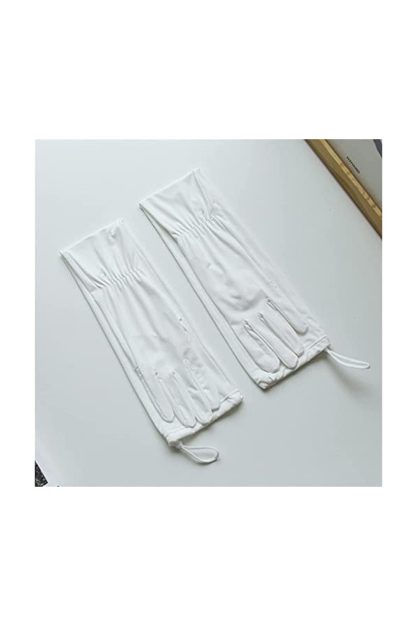 WAAZI Été Exposé Manches À Deux Doigts Femme Conduite Glace Soie Gants Longs Bras Bras Mince Color : A, Size : 57 * 16cm 