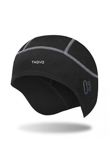 TAGVO Bonnet De Crâne Thermique,Bonnet De Cyclisme Coupe-Vent,Doublure De Casque Chaude avec Trou pour Lunettes,Bonnet De Spo