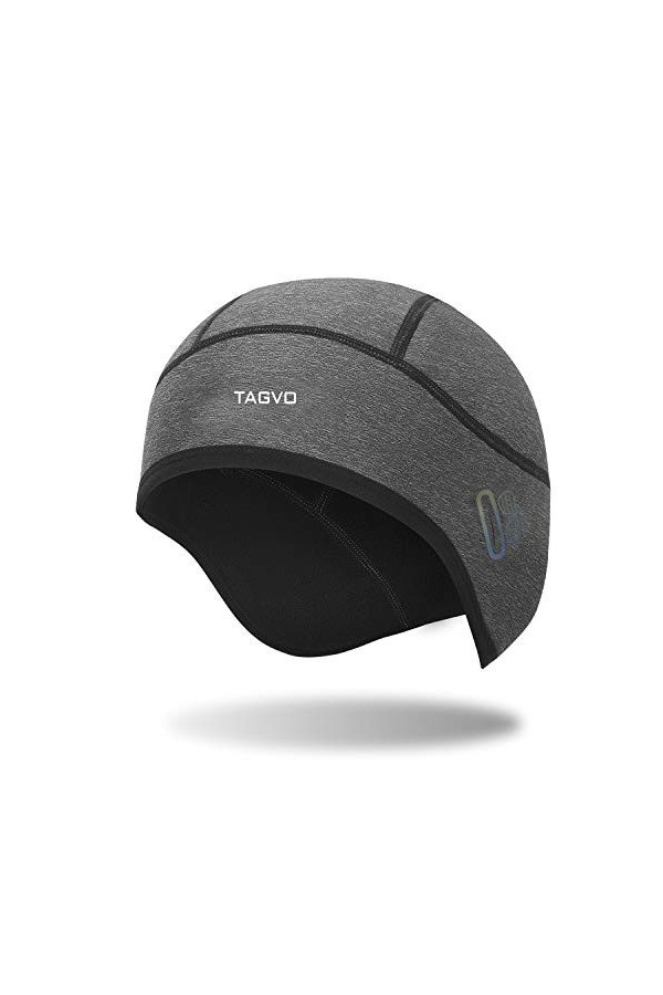 TAGVO Bonnet De Crâne Thermique,Bonnet De Cyclisme Coupe-Vent,Doublure De Casque Chaude avec Trou pour Lunettes,Bonnet De Spo