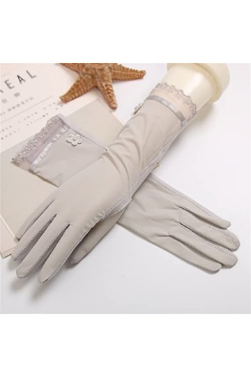 Printemps, Automne et été Respirant Mince Glace Soie Gants Femmes été Conduite Bras Garde Manches Gants Color : B, Size : 31