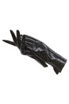 n/a Gants Printemps et Automne Gants en Cuir au Poignet for Femmes Gants Noirs accrocheurs en Cuir Brillant Color : A, Size 