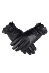 GLUXIT Gants Femme Gants tactiles en Cuir Gants de Conduite Classiques Automne Hiver Color : Svart , Size : XL Code 