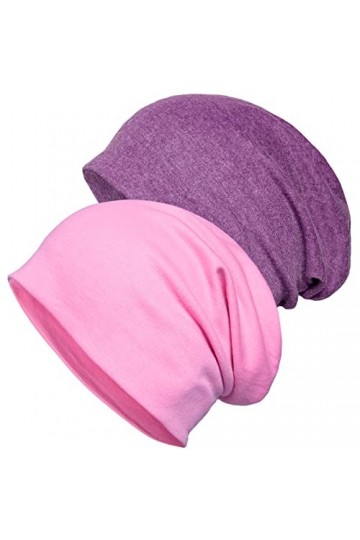 Lot de 2 Bonnets Souples en Coton, Casquettes Chimio pour Femmes et Hommes