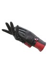 n/a Gants dhiver for Femme Brassards de Poignet Gants en Cuir Noir Mitaines de Conduite doublées Chaudes Color : A, Size : 