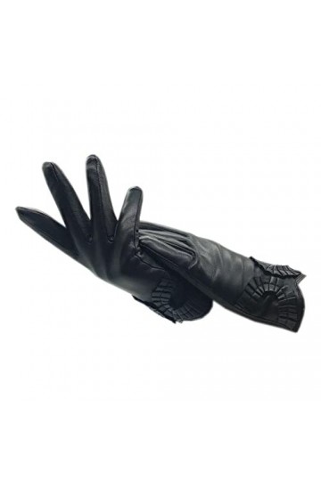 n/a Gants dhiver for Femmes, Gants de Poignet Noirs et Chauds, Mitaines Courtes en Cuir doublées Super Douces Color : A, Si