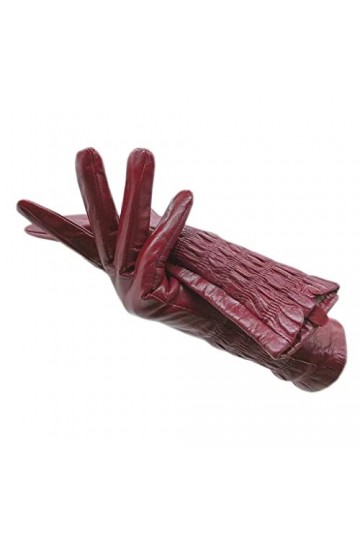 n/a Gants dhiver for Femmes Gants de Poignet mi-Longs Couverture de Bras en Cuir Conduite Équitation Extérieur Vin Rouge Cha