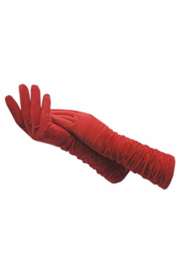 n/a Gants dhiver for Femme 35 cm en Daim Longs Gants à Manches Longues Rouge Conduite Doublure Chaude Mitaines Color : A, S