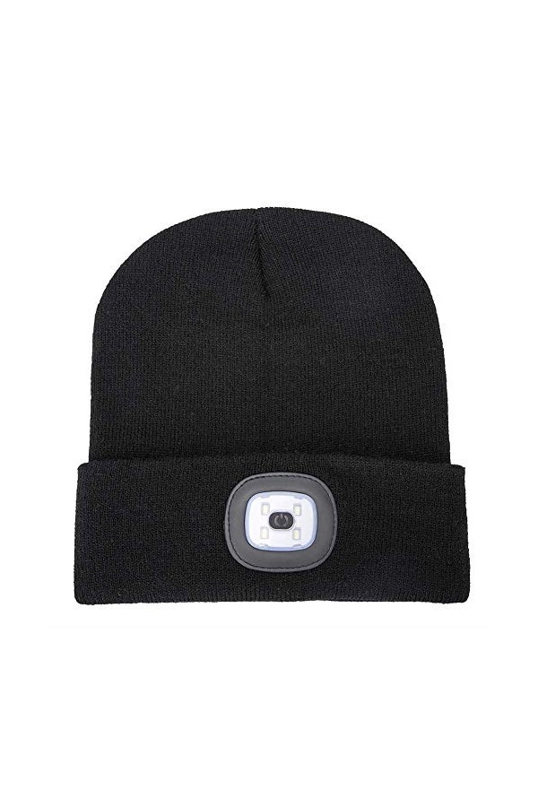 Cadeaux pour Hommes, LED tricoté Chapeau léger Bonnet Chaud Bonnet Hommes et Femmes 3 Niveau Légèreté Couleur Unie Stretchy S