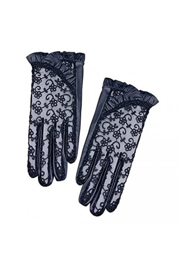 wrtgerht Gants en Cuir for Femmes Gants élégants for Femmes Gants de Conduite Noirs for Femmes Mitaines en Dentelle à écran T