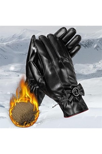 GLUXIT Gants for Femmes écran Tactile épaissir Mitaines de Velours Gants dhiver for Femmes Mode