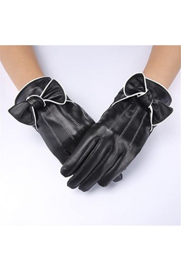 GLUXIT Bâton Fleur Gants Dames Gants De Voiture Électrique Automne Et Hiver Chaud Plus Velours Écran Tactile