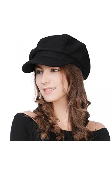 Comhats Bonnet chaud pour femme - En laine - Avec visière, 67145_noir, Taille M