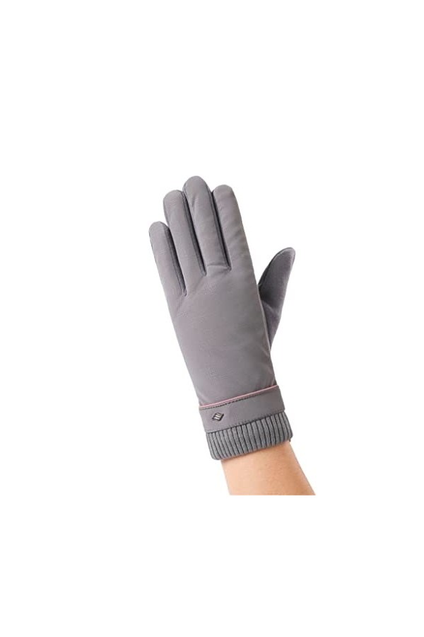 GLUXIT Hiver Femmes Garder Au Chaud Écran Tactile Épaissir Plus Velours Étanche Mode Vélo Mitaines Gants Doux Color : Svart