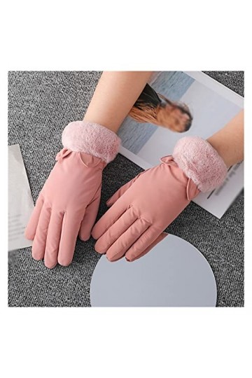 ZHUHW Gants Chauds for Femmes écran Tactile Plus Velours épaissi imperméable Hiver extérieur Coupe-Vent équitation et Conduit