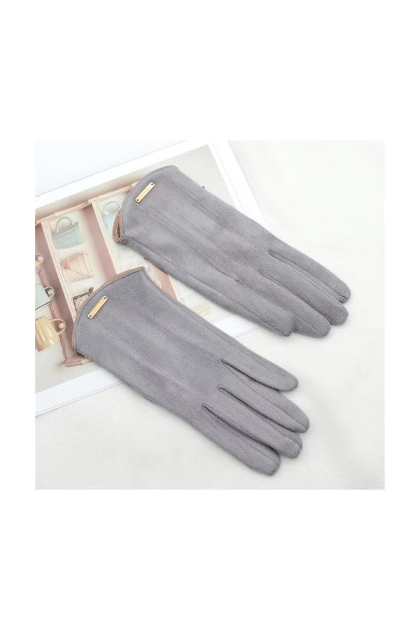 ZHUHW Gants en Cachemire Fins for Femmes, Garde au Chaud, écran Tactile, Cyclisme, Conduite, Tissu en Daim, élégant, Coupe-Ve