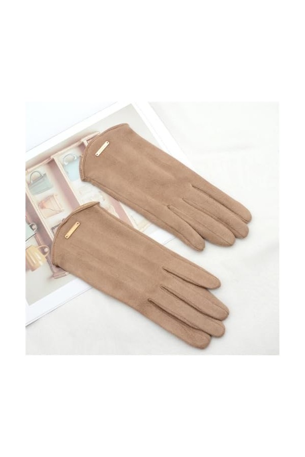 ZHUHW Gants en Cachemire Fins for Femmes, Tissu en Daim, Coupe-Vent élégant, Garde au Chaud, écran Tactile, Cyclisme, Hiver