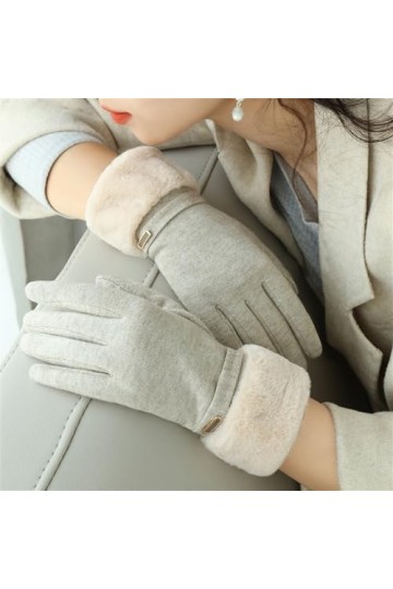 ZHUHW Gants de Cyclisme en Velours for Femmes, écran Tactile épais, en Peluche, en Daim, à la Mode, personnalité élégante, Hi