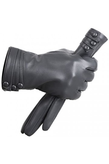 wrtgerht Gants en Cuir véritable en Peau de Mouton Gants en Cuir Multicolores Hiver Garder au Chaud Gants en Cuir for Femme G