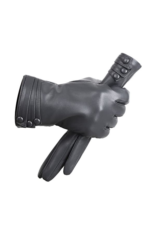 wrtgerht Gants en Cuir véritable en Peau de Mouton Gants en Cuir Multicolores Hiver Garder au Chaud Gants en Cuir for Femme G
