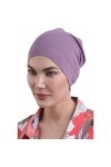 Deresina Bonnet de nuit unisexe pour chimio, perte de cheveux, alopécie - Violet - Taille Unique