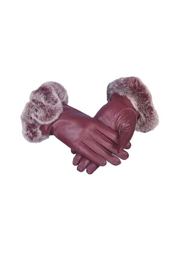 Hgvcfcv Gants dhiver à la mode épais et chauds avec écran tactile Gants en cuir artificiel, pnnrk, taille unique