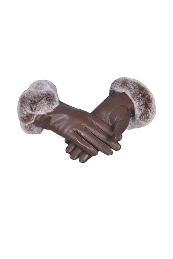 Hgvcfcv Gants dhiver à la mode épais et chauds avec écran tactile Gants en cuir artificiel, pnnrk, taille unique