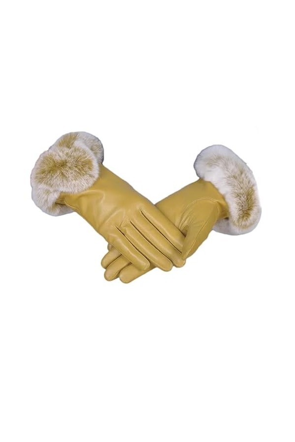 Hgvcfcv Gants dhiver à la mode épais et chauds avec écran tactile Gants en cuir artificiel, pnnrk, taille unique