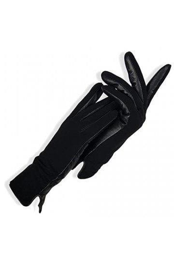 wrtgerht Gants Chauds for Femmes en Cuir Nubuck avec Coutures en Peau de Mouton Lady Mittens Gants Color : A, Size : 8 