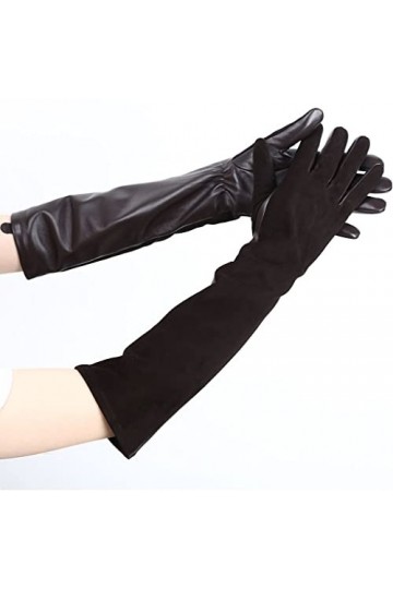 wrtgerht Gants en Daim véritable 50% Cuir for Femme, Garder au Chaud Les Longs Gants dhiver for Femme. Gants Color : A, Siz