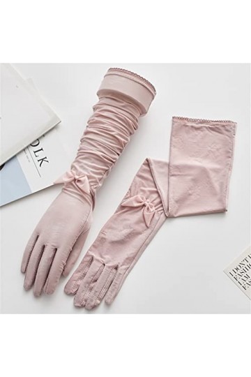wrtgerht Gants Longs en Dentelle de Soie Glacée Été Femme Conduite Bras Manches Manches Bras Manches Section Mince Gants Col