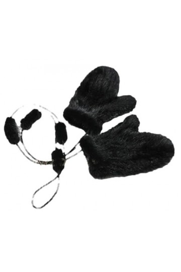 Hgvcfcv Glvoes en fourrure tricotés à la main pour femmes, Noir-Taille unique, taille unique