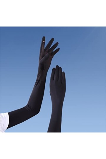 wrtgerht ICY Sleeve Hand Sleeve Ladies Summer Long Sleeve Arm Guard Driving Gants en Soie de Glace Section Mince Gants Color