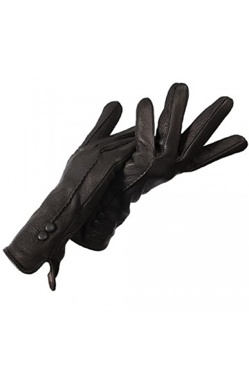 Hiver Printemps Femme Gants en Cuir Doublure en Tricot Mitaines for Femmes Confortable et léger Color : A, Size : 7 