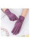 MIAOHY Broderie intérieure doigt écran tactile gants de conduite femme hiver extérieur cyclisme moufles chaudes couleur : D,