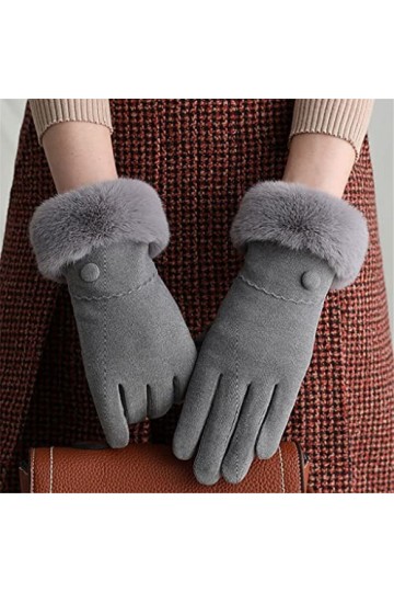 GLUXIT Hiver Femmes Garder Au Chaud Écran Tactile Plus Velours À Lintérieur Gants Femme Épaissir Mode Poignet en Peluche Élé