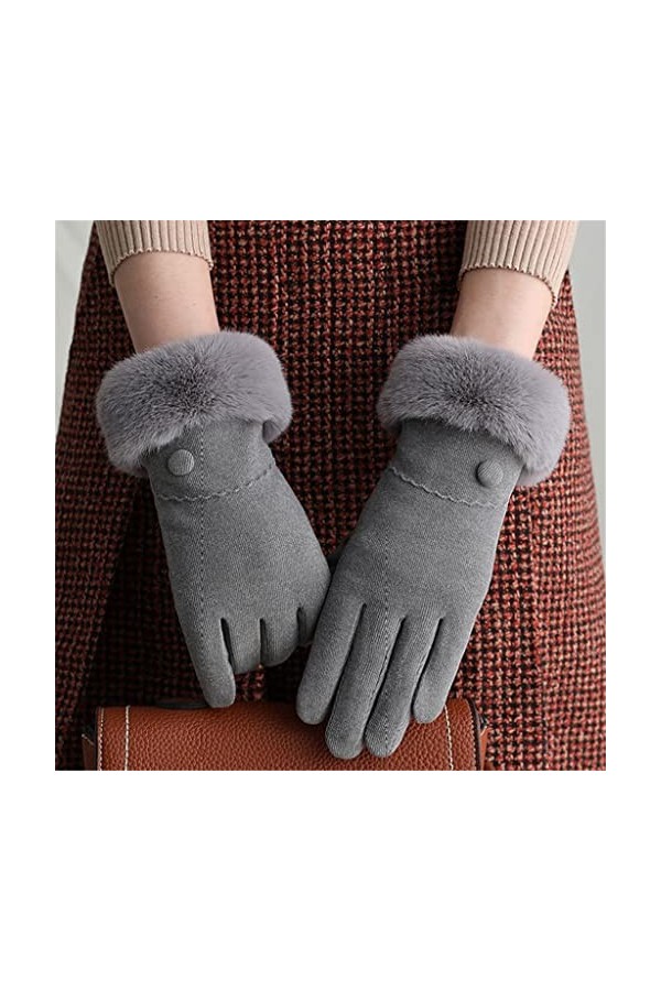 GLUXIT Hiver Femmes Garder Au Chaud Écran Tactile Plus Velours À Lintérieur Gants Femme Épaissir Mode Poignet en Peluche Élé