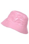 TOUTACOO, Chapeau de Pluie, Bob de Pluie, Bonnet de Pluie, Vinyle Imperméable Uni Aspect ciré 14-Uni Rose Clair 