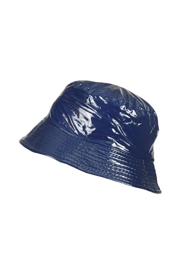 TOUTACOO, Chapeau de Pluie, Bob de Pluie, Bonnet de Pluie, Vinyle Imperméable Uni Aspect ciré 14-Uni Rose Clair 