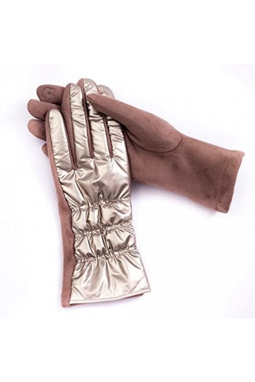 GLUXIT Gants à écran Tactile for Femmes en Coton en Duvet dhiver en Plein air en Peluche à lintérieur épaississent des Mita