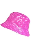 TOUTACOO, Chapeau de Pluie, Bob de Pluie, Bonnet de Pluie, Vinyle Imperméable Uni Aspect ciré 14-Uni Rose Clair 