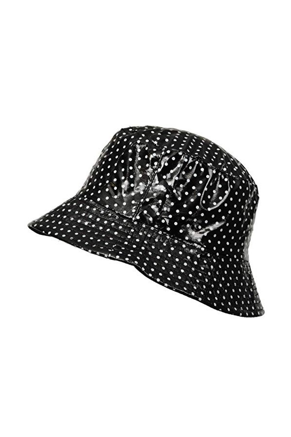 TOUTACOO, Chapeau de Pluie, Bob de Pluie, Bonnet de Pluie, Vinyle Imperméable Uni Aspect ciré 14-Uni Rose Clair 