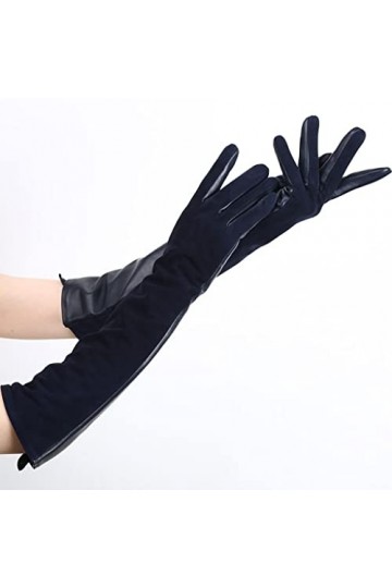 wrtgerht Gants for Femmes, Gants en Daim véritable 50% Cuir for Femmes, Gants Longs for Femmes en Hiver Gants Color : A, Siz