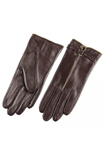 GLUXIT Gants en Cuir véritable Femmes Poignet dhiver Style Queue dhirondelle Color : D, Size : M 