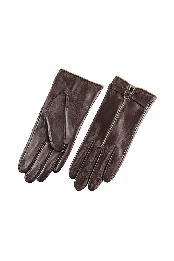 GLUXIT Gants en Cuir véritable Femmes Poignet dhiver Style Queue dhirondelle Color : D, Size : M 