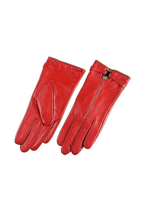 GLUXIT Gants en Cuir véritable Femmes Poignet dhiver Style Queue dhirondelle Color : D, Size : M 